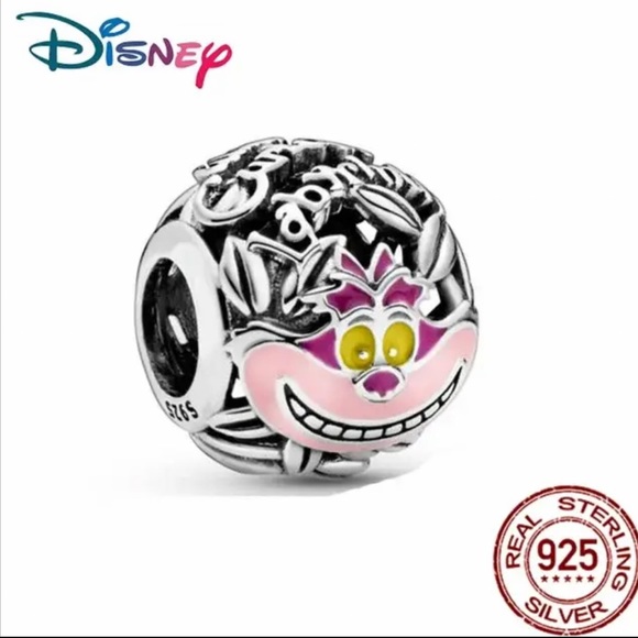 NWOT Disney Cheshire Cat Charm Alice In Wonderland Sterling Silver 925 - Picture 1 of 9